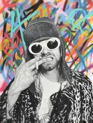 La Hart, Kurt Cobain, 2018, spray paint and stencil