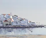Promenade, Ferragudo by Virgilio Raposo Portuguese, 2005, oil on canvas, sold Jan 2019