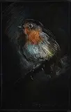 Con Campbell, Robin Red Breast, oil on board