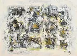 Grid in Granada by John Kingerlee, 2008, mixed media on card, sold Jan 2019
