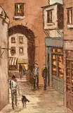Tom Cullen, Temple Bar, Dublin, 1987, oil on canvas laid on board