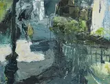 From the Station to the Shore I by Donald Teskey, oil on paper, sold Dec 2018