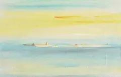 Islands by Patrick Collins, oil on canvas laid on board, offered Dec 2018
