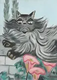Norah McGuinness, Lounging Feline, oil on canvas