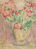 William Conor, Still Life - Vase of Flowers, watercolour
