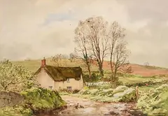 Devonshire Cottage by Frank Egginton, watercolour, sold Dec 2018