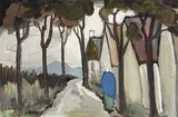 Shawlie Heading Home by Markey Robinson, gouache on board, offered Dec 2018
