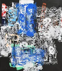 Brian Gormley American, Subway White, 2008, mixed media on canvas