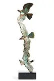 Doves in Flight by John Behan, unique bronze on Kilkenny marble base, sold Dec 2018