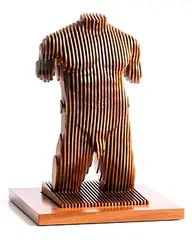 Tom Hiscocks British, Male Torso, copper plated corten steel on sapele wood - number 2 from an edition of 4