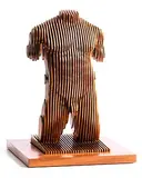 Tom Hiscocks British, Male Torso, copper plated corten steel on sapele wood - number 2 from an edition of 4