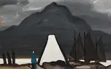 Achill Sound by Markey Robinson, gouache on board, sold Dec 2018