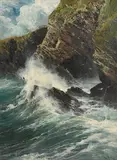 Reginald Arthur, Seascape, oil on canvas