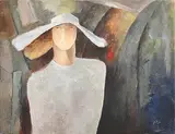 Margaret Egan, Hatted Lady, acrylic on linen
