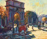 St. Stephen's Green, Dublin by Norman Teeling, oil on board, sold Dec 2018