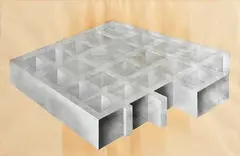 Brian King, Uniformity, 1973, mixed media on paper