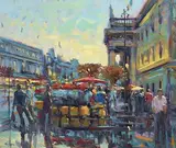 College Green, Dublin by Norman Teeling, oil on board, sold Dec 2018