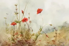 Phyllis del Vechio, Roadside Blooms, watercolour