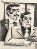 Graham Knuttel, The Gangsters, 1994, coloured chalks
