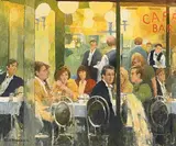 Brian Dennington, Cafe Bar, 2016, oil on board
