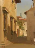 Niccolo d'Ardia Caracciolo, Continental Village, oil on board