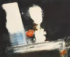 Dark Reflection by Sophie Aghajanian, oil on paper (monotype), offered Dec 2018