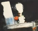 Sophie Aghajanian, Dark Reflection, oil on paper (monotype)