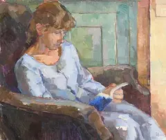 Sarah Spackman, Girl Reading, 1995, oil on canvas