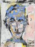 Head by John Kingerlee, 1999, mixed media on card, sold Dec 2018