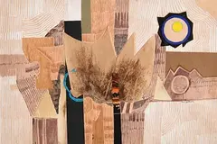 Bright Future by George Campbell, mixed media on paper, sold Dec 2018