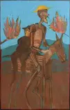 Brian Bourke Hrha Irish, Knight and Squire on the Giant Mamlabronos' Horse Cavilenos