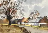 The Farmstead by John Skelton Snr, watercolour, sold Dec 2018
