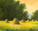 Haystacks, Rathmullen Co Donegal by Norman J. McCaig, oil on board, sold Nov 2018