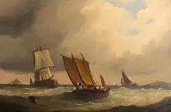 Frederick Calvert, Sailing Craft in Mount's Bay, Cornwall, c.1825, oil on canvas
