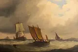 Frederick Calvert, Sailing Craft in Mount's Bay, Cornwall, c.1825, oil on canvas
