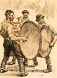 William Conor, The Drummers, watercolour