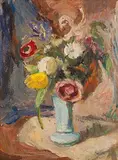 Roderic O'Conor, Still Life with Flowers, oil on board