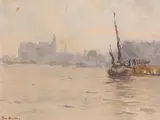 Rose Maynard Barton, On the Thames, watercolour