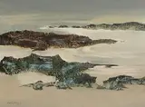 Grey Landscape by Arthur Armstrong, oil on board, sold Nov 2018