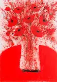 Neil Shawcross, Poppies in a Vase, 2008, mixed media on card