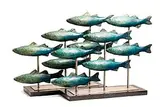 Andy McCarthy, Shoal of Fish, unique bronze and stainless steel on granite base