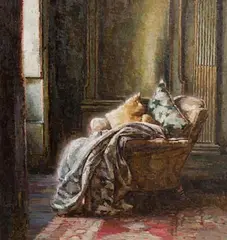 Interior by Mark O'Neill, 1998, oil on board, sold Nov 2018