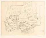 Mainie Jellet, Still Life with Music, 1924, pencil on paper