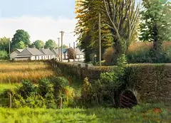 Eugene Conway, Houses at Castlecomer, oil on canvas