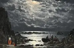 Ciaran Clear, Meeting the Currachs, Connemara Coast, oil on board