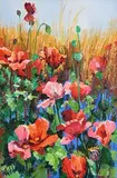 Kenneth Webb, Poppies in a Cornfield I, oil on canvas