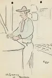 Shop at Trawbawn Strand, Co. Sligo by Jack Butler Yeats, watercolour & pen, sold Sep 2018
