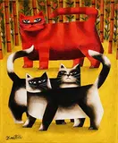Feline Threesome by Graham Knuttel, oil on canvas, offered Sep 2018