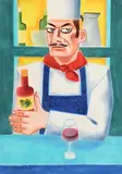 Wine or Sauce by Graham Knuttel, pastel, sold Sep 2018