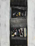 Tony O'Malley, Night Studio by the Sea Porthmeor, 1982, mixed media, acrylic, collage & crayon